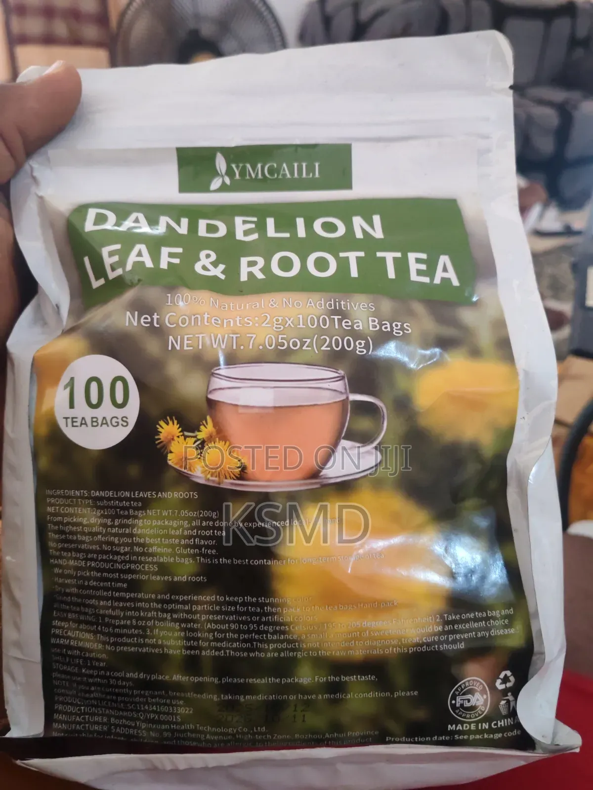 100 Tea Bags - Dandelion Root and Dandelion Leaf Tea