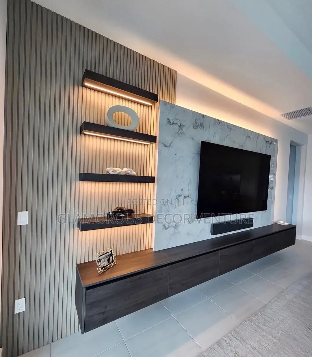 Luxury TV Console Feature Wall