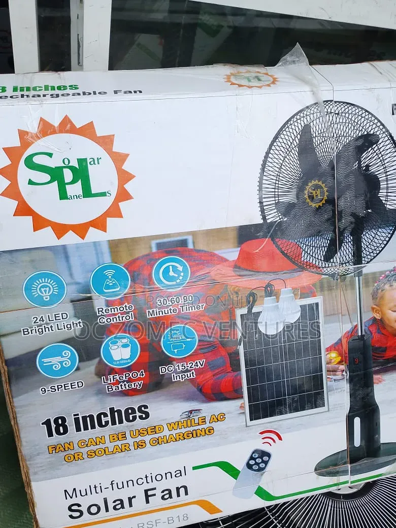 SPL 18 Inches Rechargeable Solar Fan.