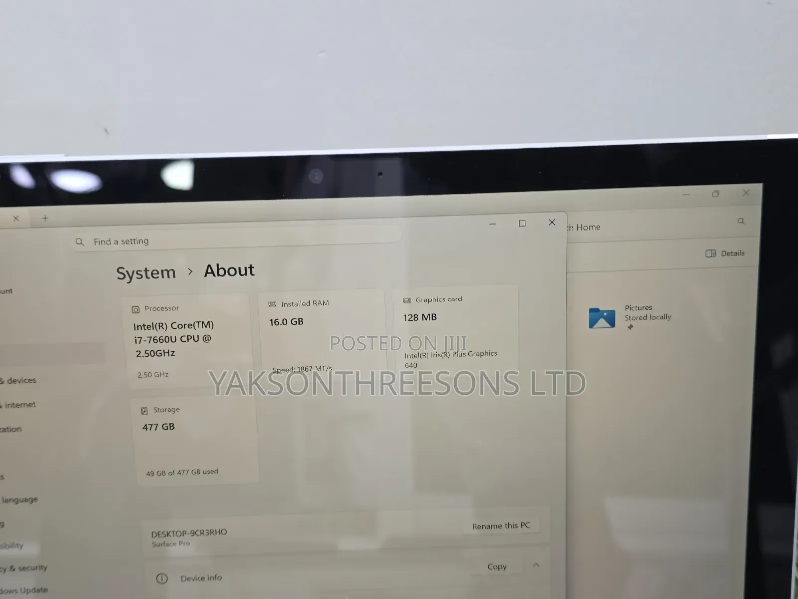Laptop Microsoft Surface Pro 7 16GB Intel Core i7 SSD 512GB