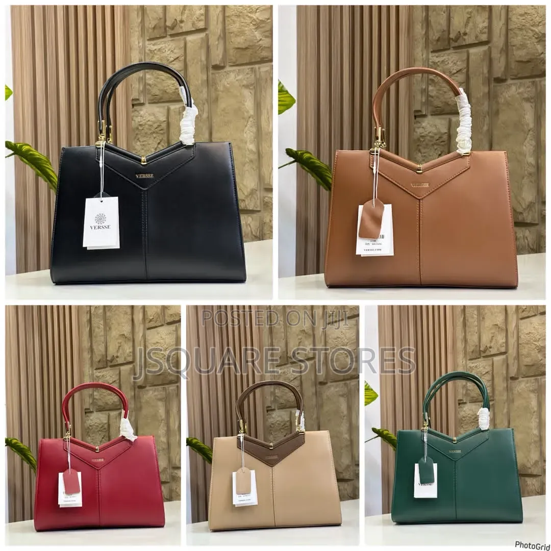 VERSSE Structured Leather Handbag Available in Colours Quality