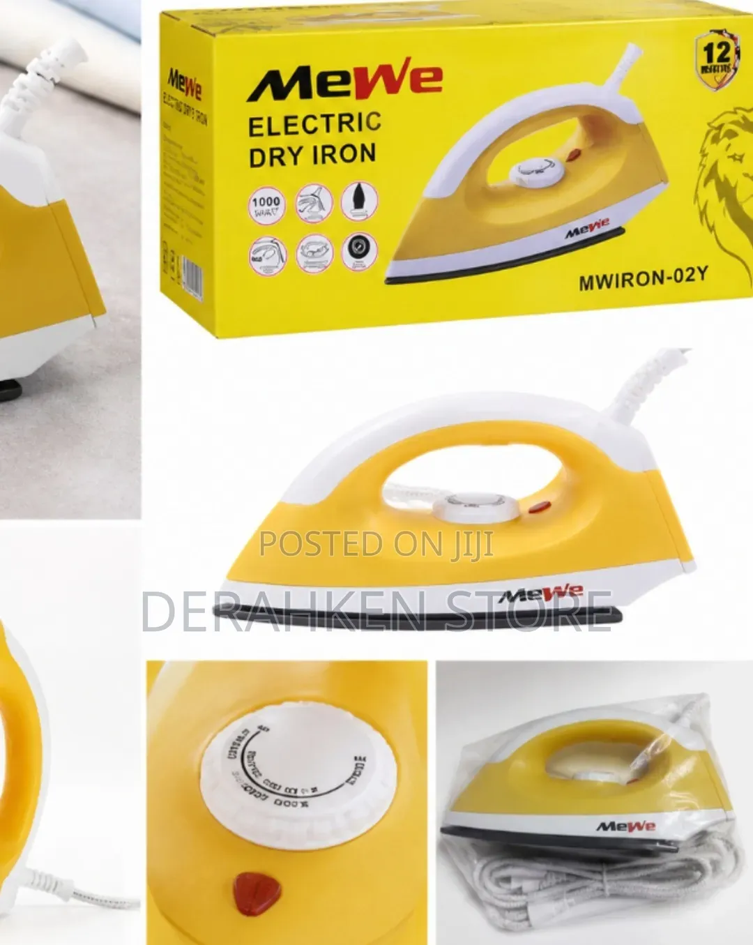 MeWe Electric Dry Iron 1000W – Fast Heating Smooth Ironing