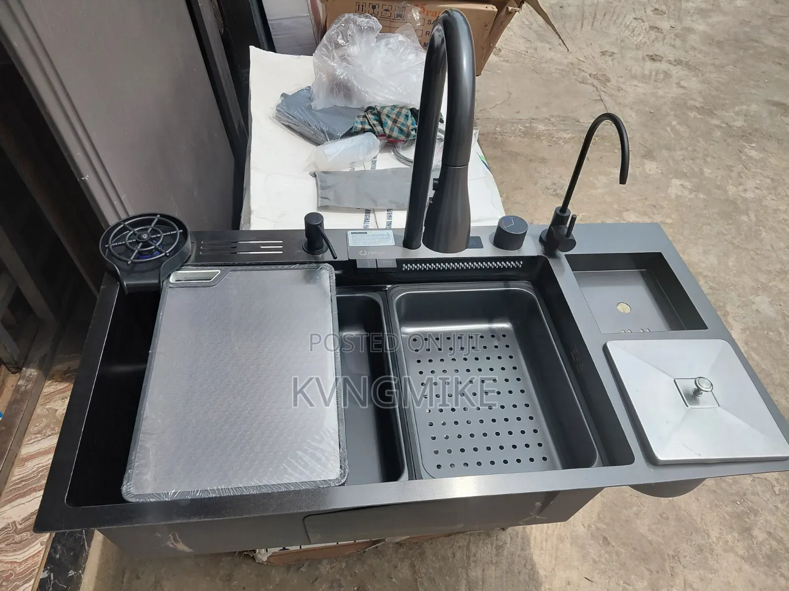 Premium Multifunctional Smart Kitchen Sink – Black (Brand New)