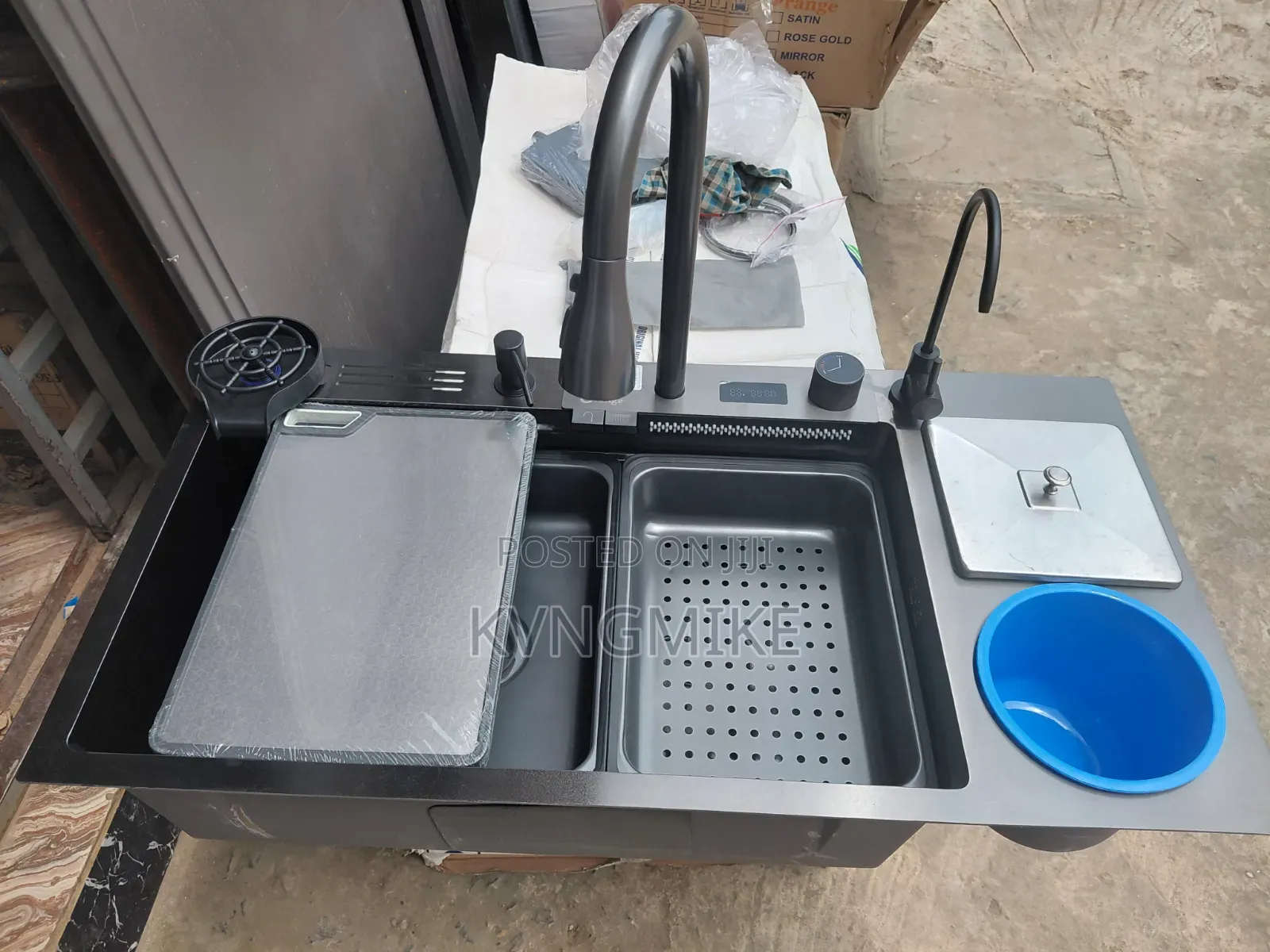 Premium Multifunctional Smart Kitchen Sink – Black (Brand New)