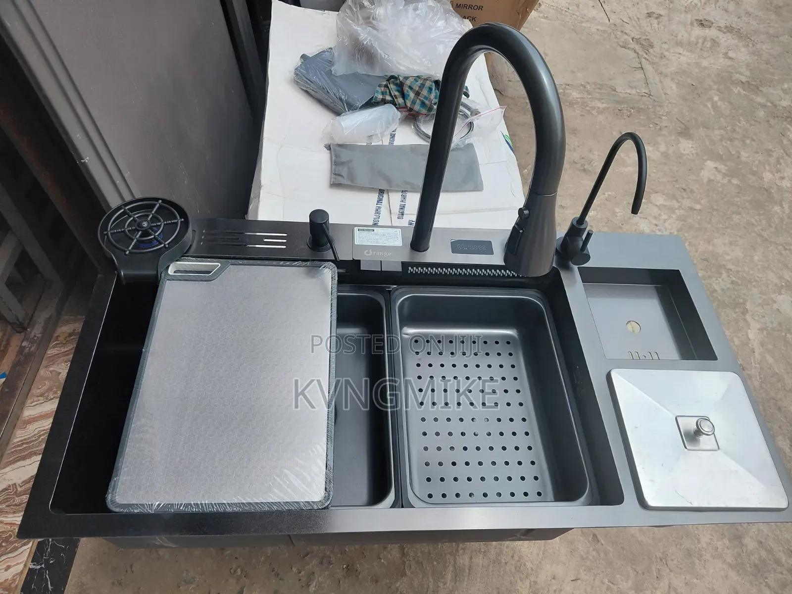 Premium Multifunctional Smart Kitchen Sink – Black (Brand New)