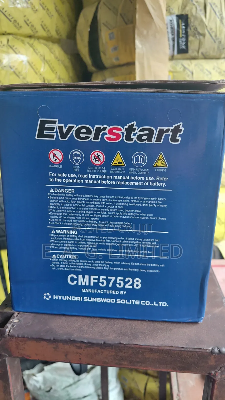 Everstart Cmf57528 75ah 12v Car Battery, Made in Korea.