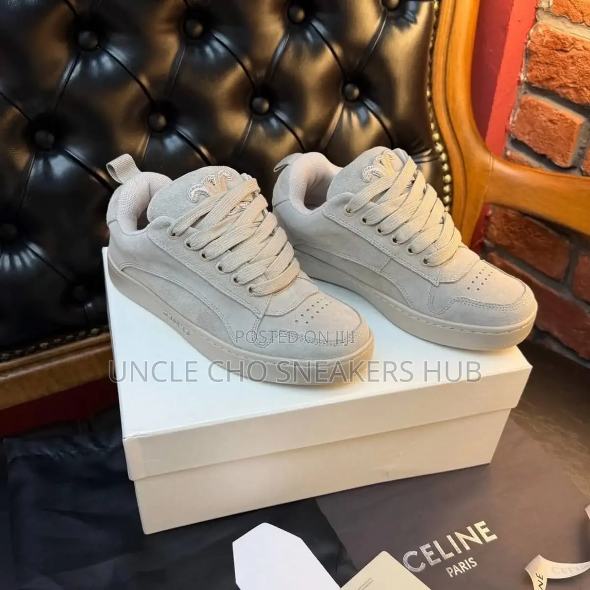 Celine Huntington Low Lace Sneakers