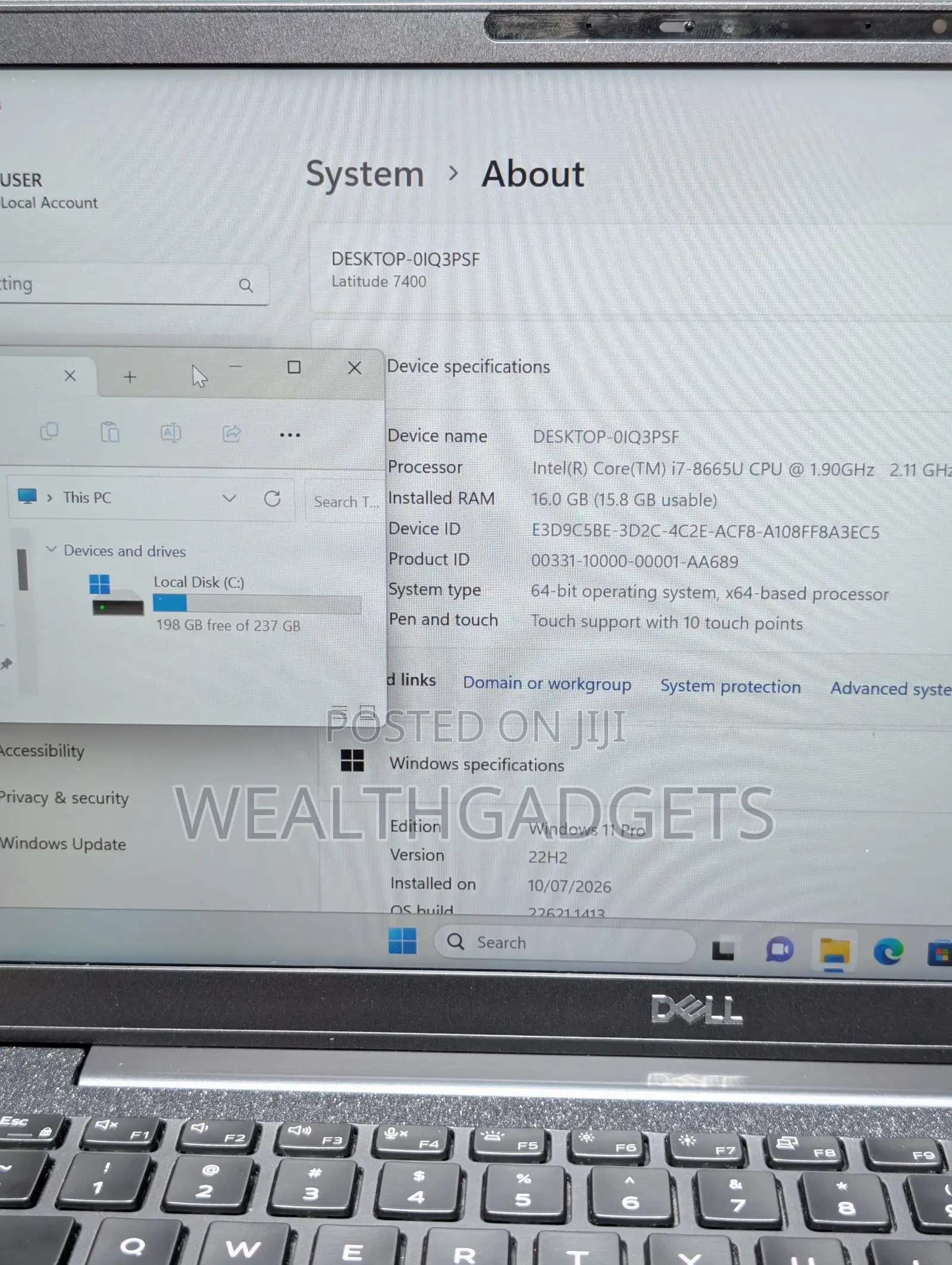 Laptop Dell Latitude 7400 16GB Intel Core i7 SSD 256GB