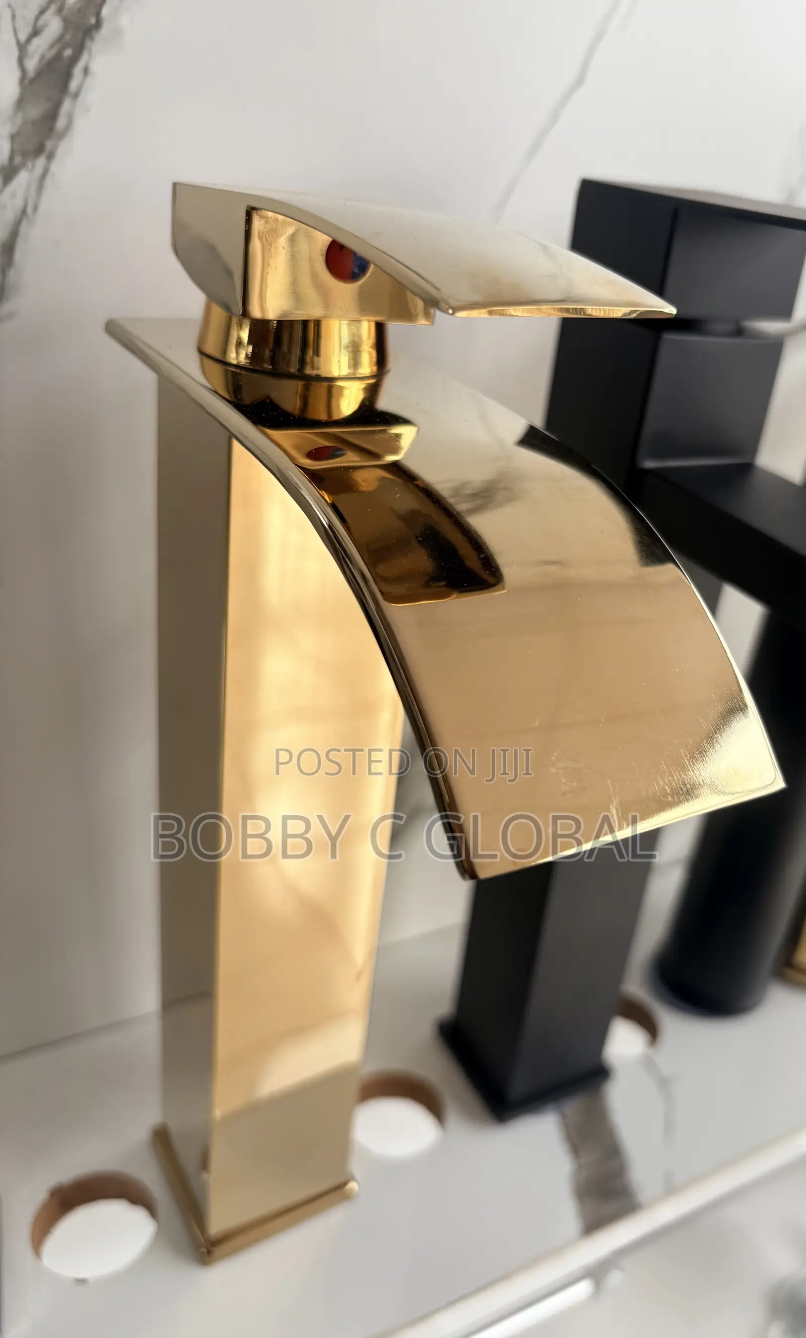 Gold Fountain Basin Mixer (Water Fall )