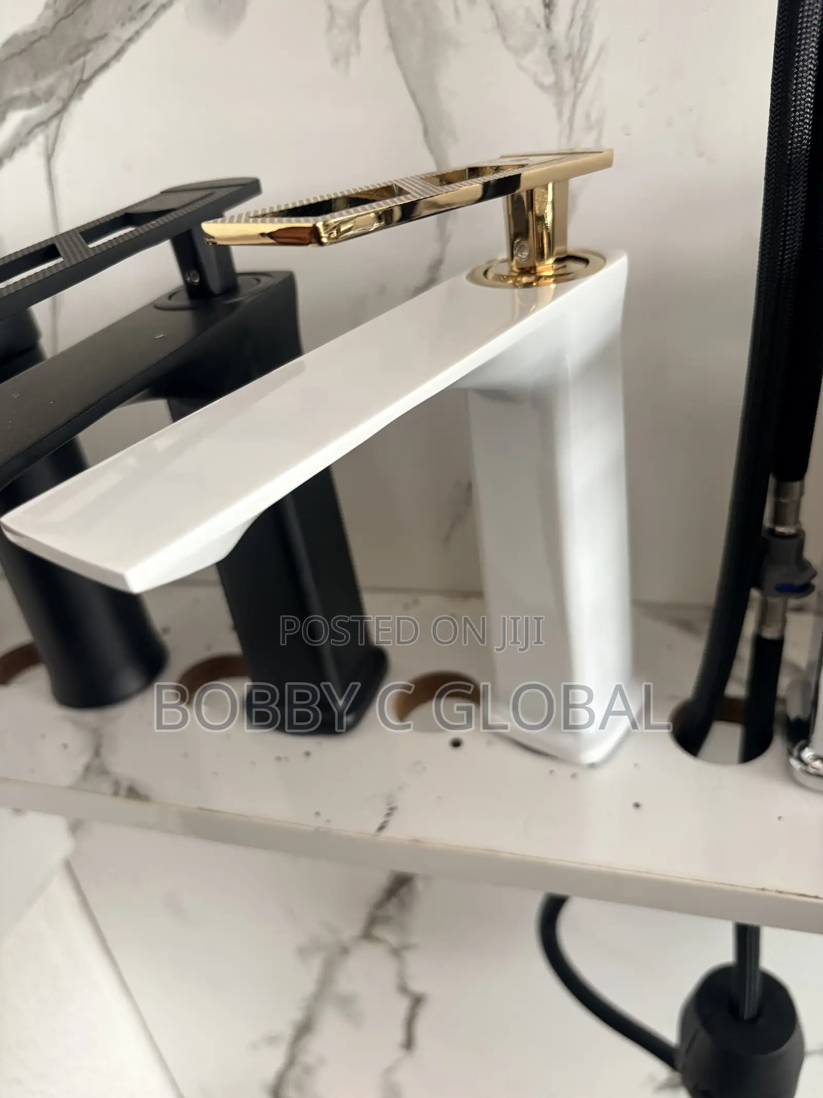 White Gold Open-Head Basin Mixer