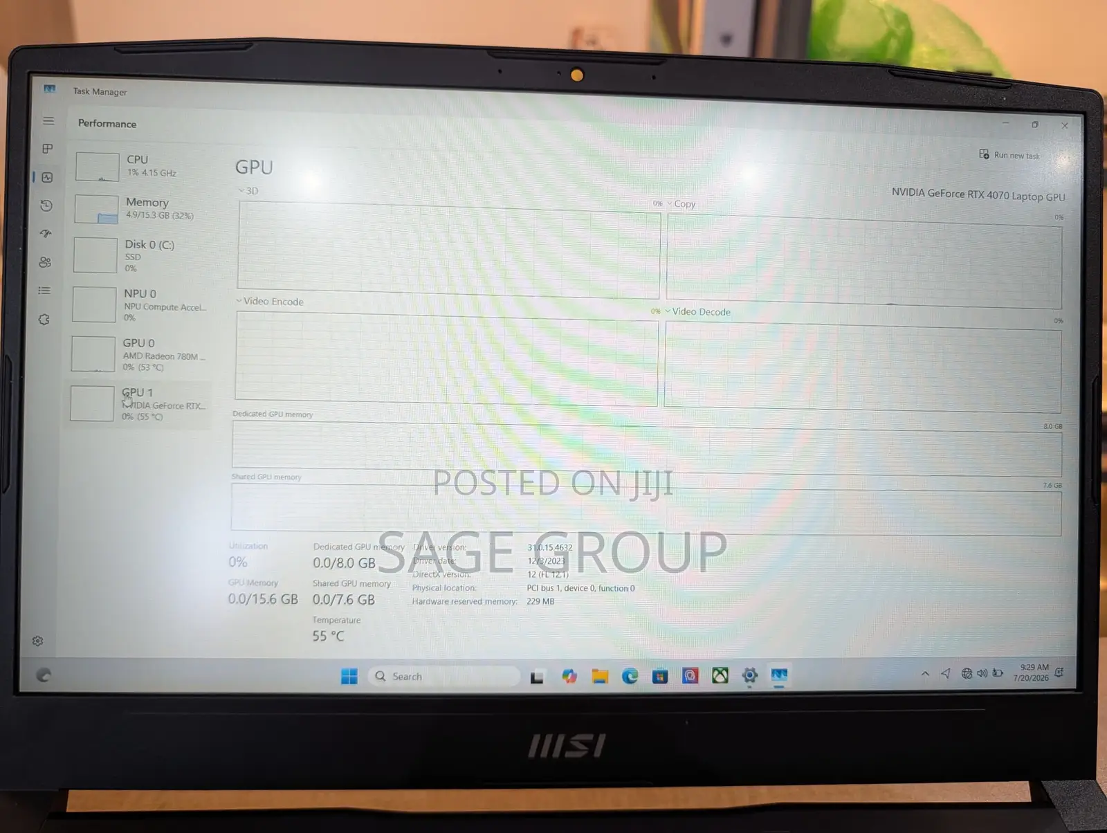Laptop MSI Katana 15 16GB AMD Ryzen 9 SSD 1T