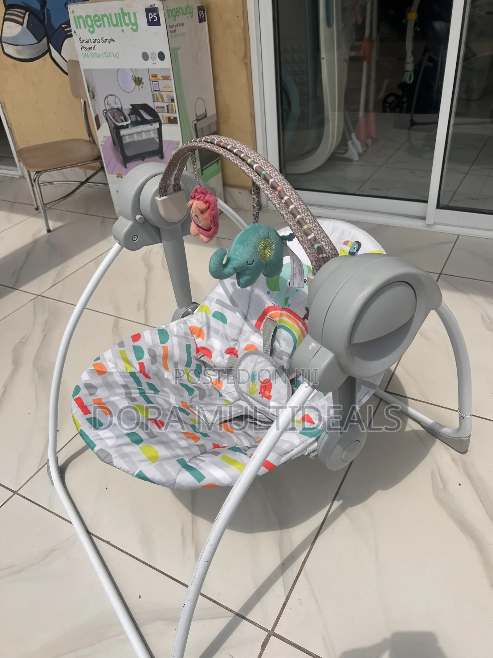 Imported Solid Musical Baby Swing With Soothing Sounds and Rattles