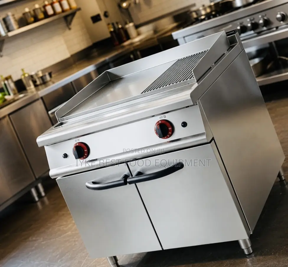 Gas Griddle (2/3 Flat 1/3 Grooved) With Cabinet