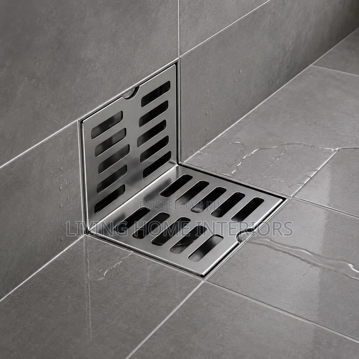 A 90° Corner Stainless Steel Floor Drain