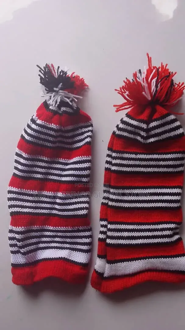 Igbo Isiagu Knitted Traditional Red, White and Black Cap for Men