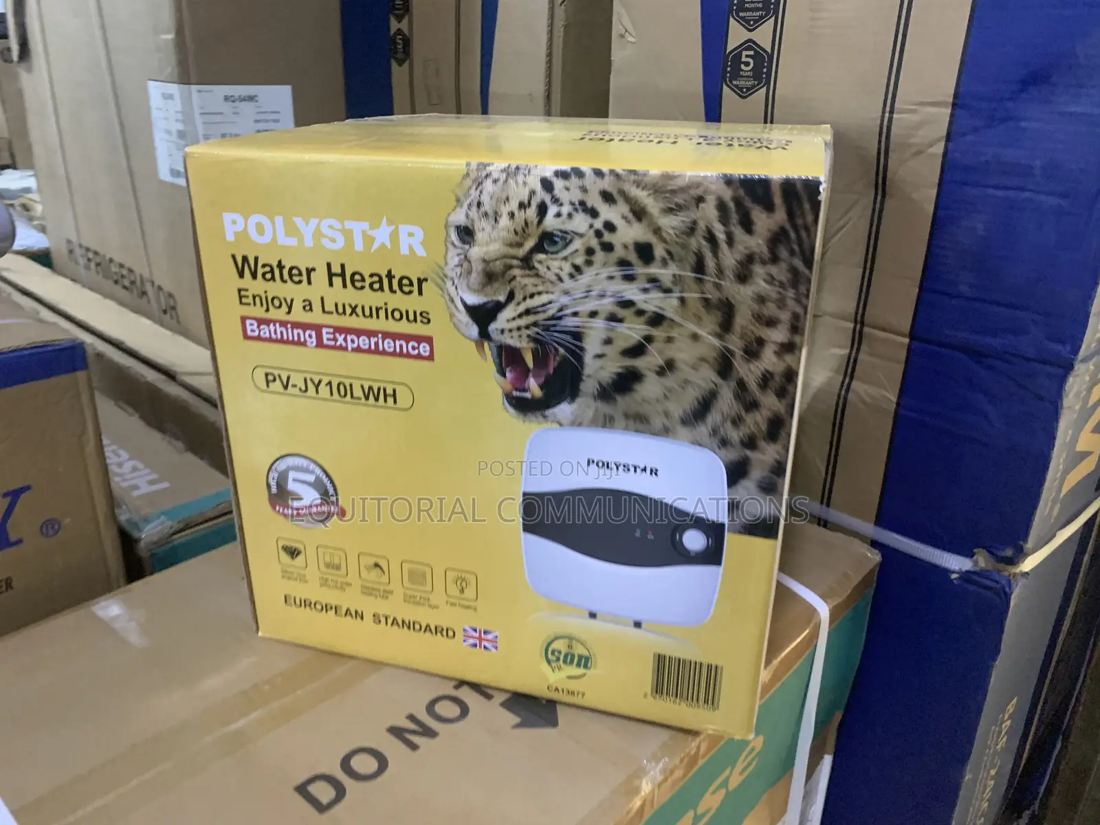 Polystar PV-JY10LWH 10L Vertical Electric Water Heater