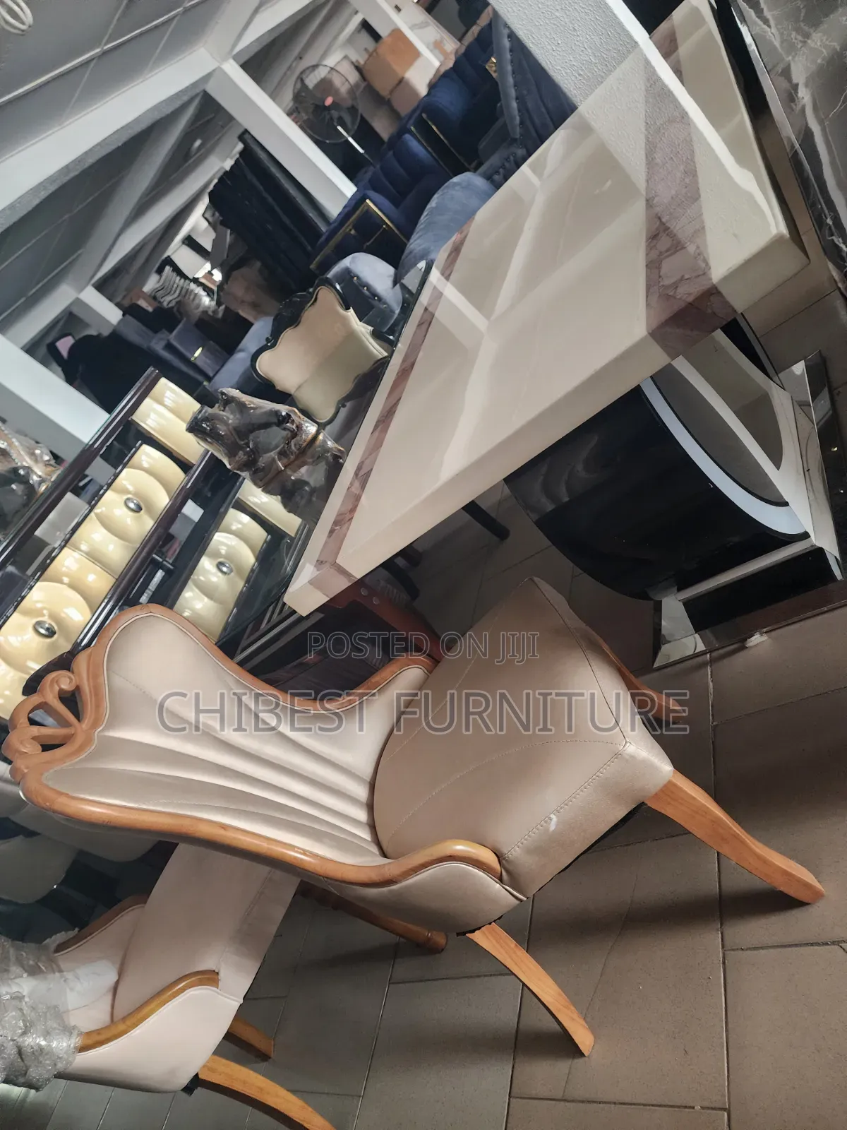 Executive Marble Dining Table With Six Chairs