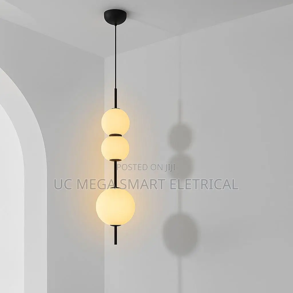 Designer Led White Glass Pendant Chandelier for Cafe Bar Bedroom