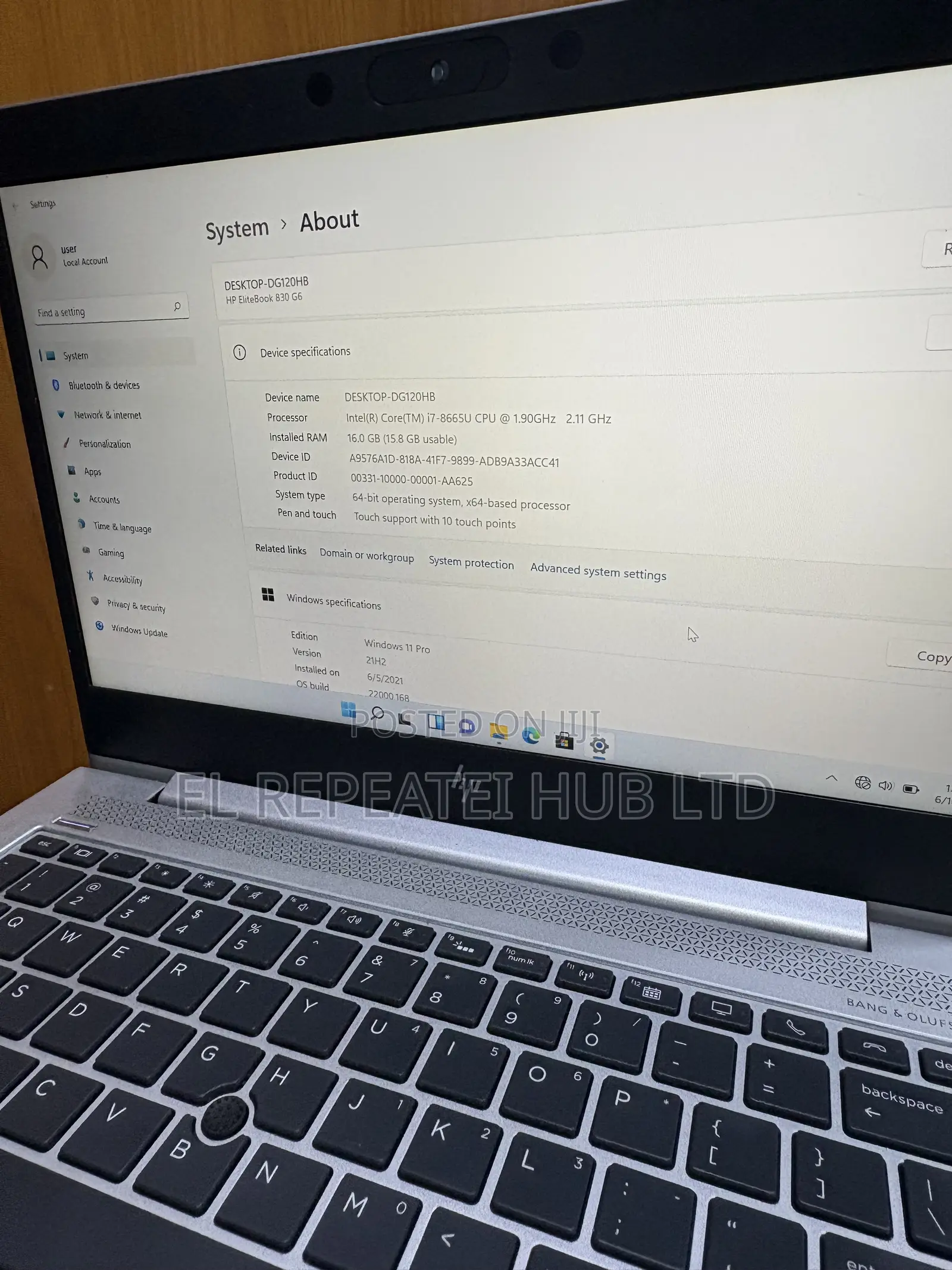 Laptop HP EliteBook 830 G6 16GB Intel Core i7 SSD 512GB