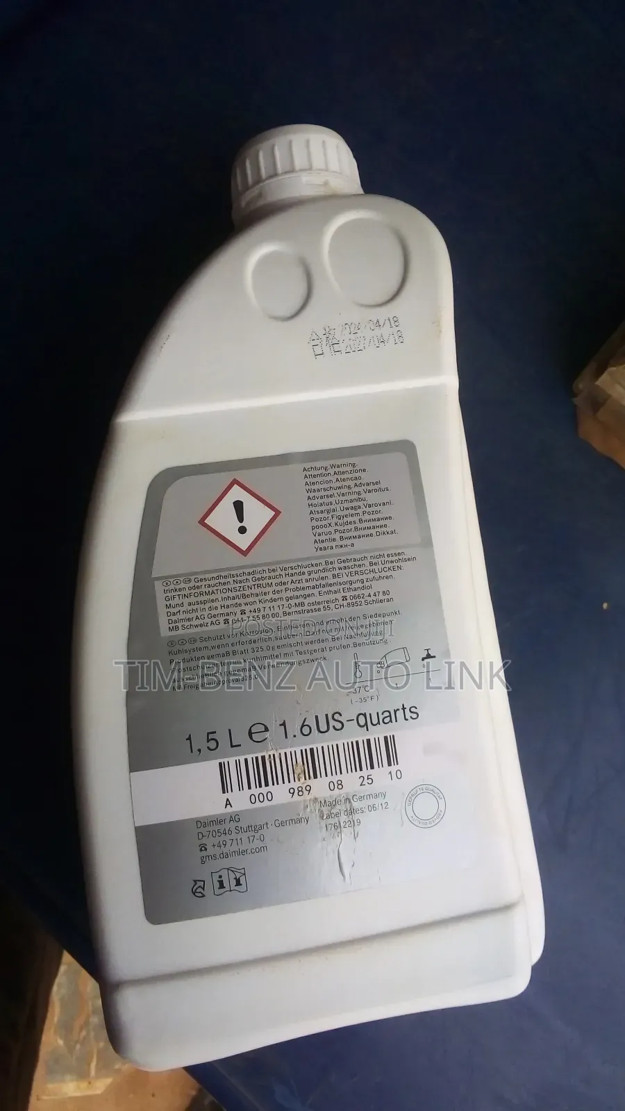 Water Coolants Red/Blue Only 1.5litre Benz