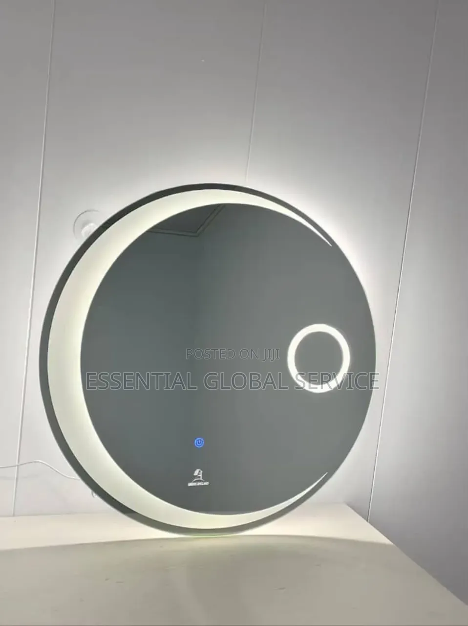 Crescent Moon Circular LED Smart Wall Mirror With Magnifying Zone