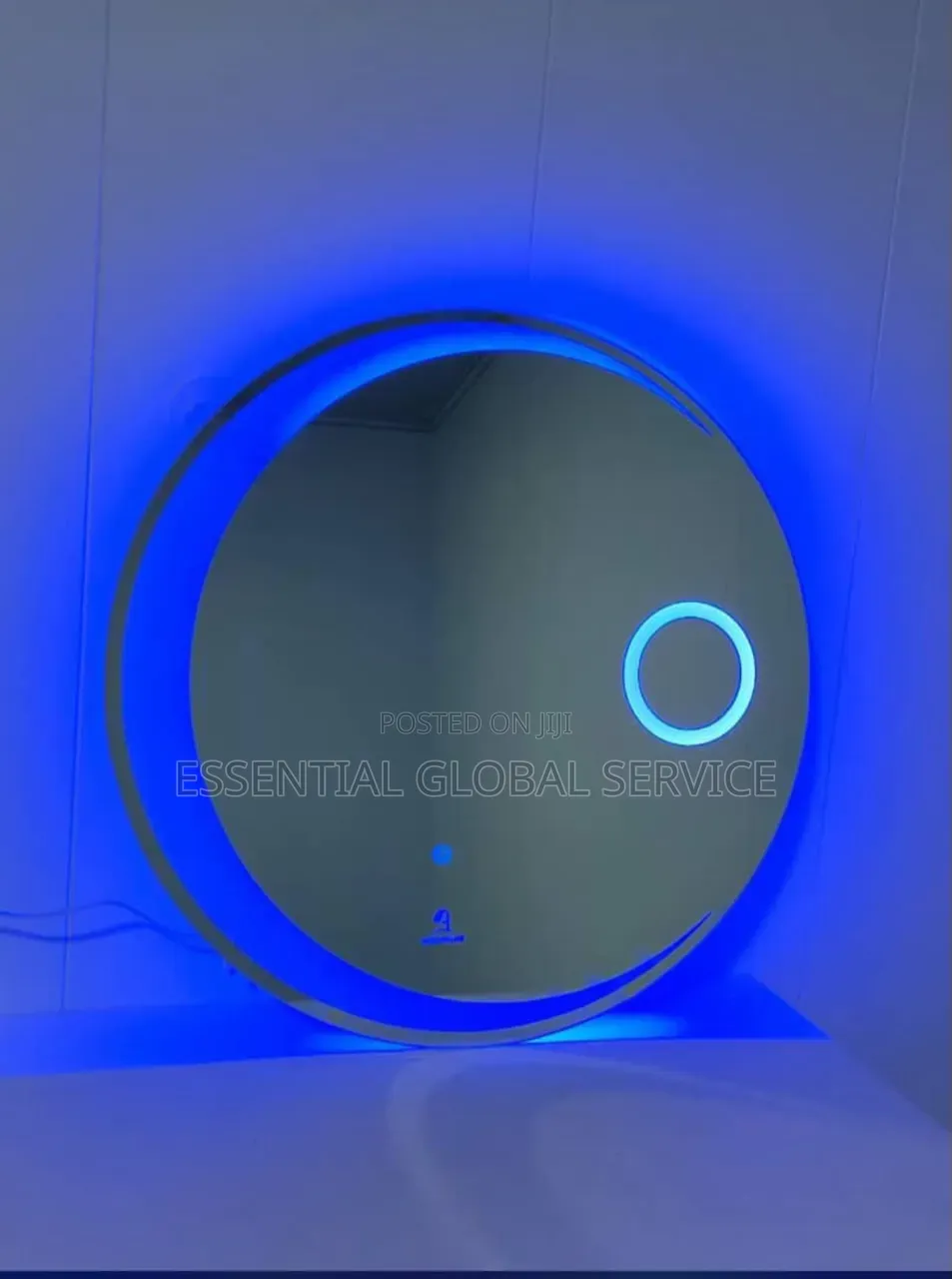 Crescent Moon Circular LED Smart Wall Mirror With Magnifying Zone
