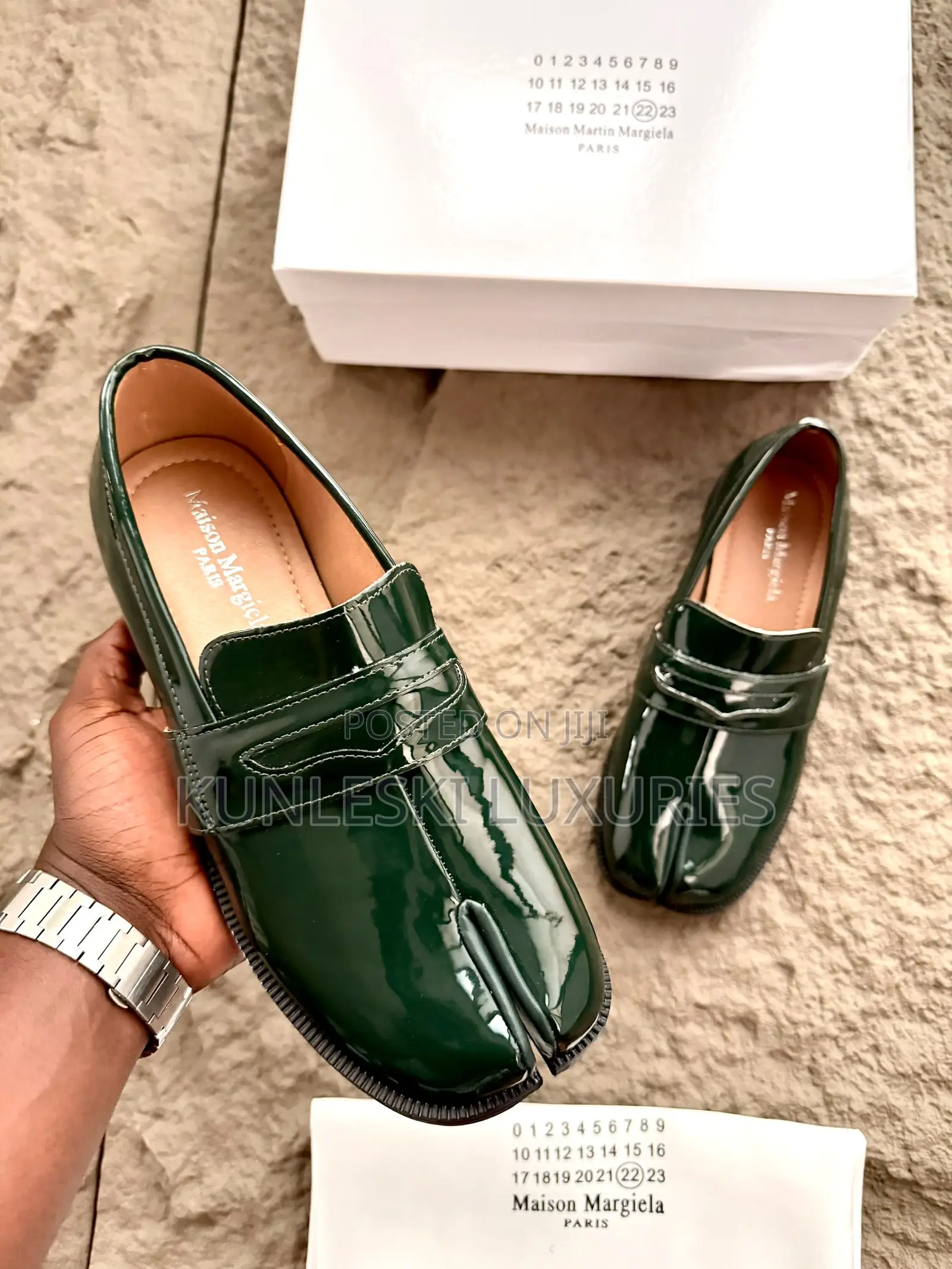 Original Maison Margiela Tabi Patent/ Leather Loafers Shoes