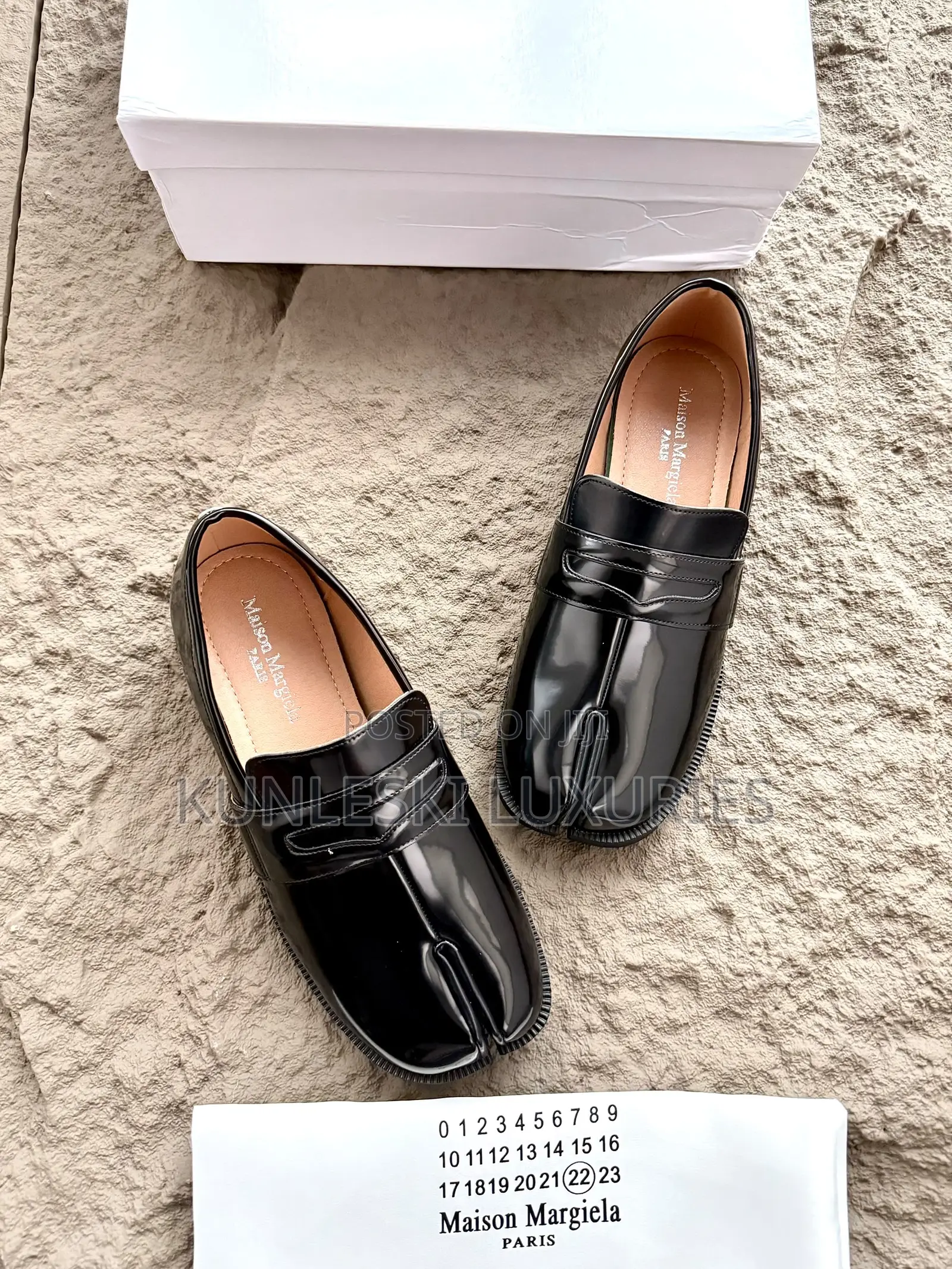 Original Maison Margiela Tabi Patent/ Leather Loafers Shoes