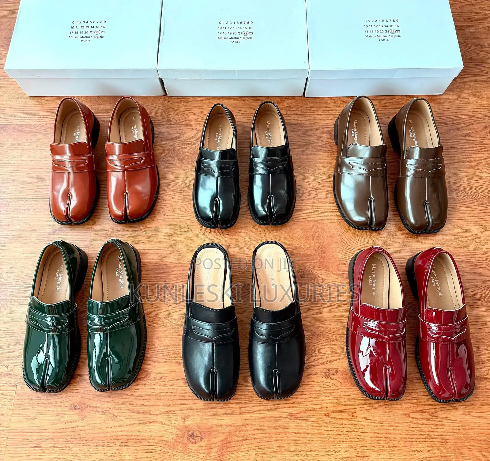 Original Maison Margiela Tabi Patent/ Leather Loafers Shoes