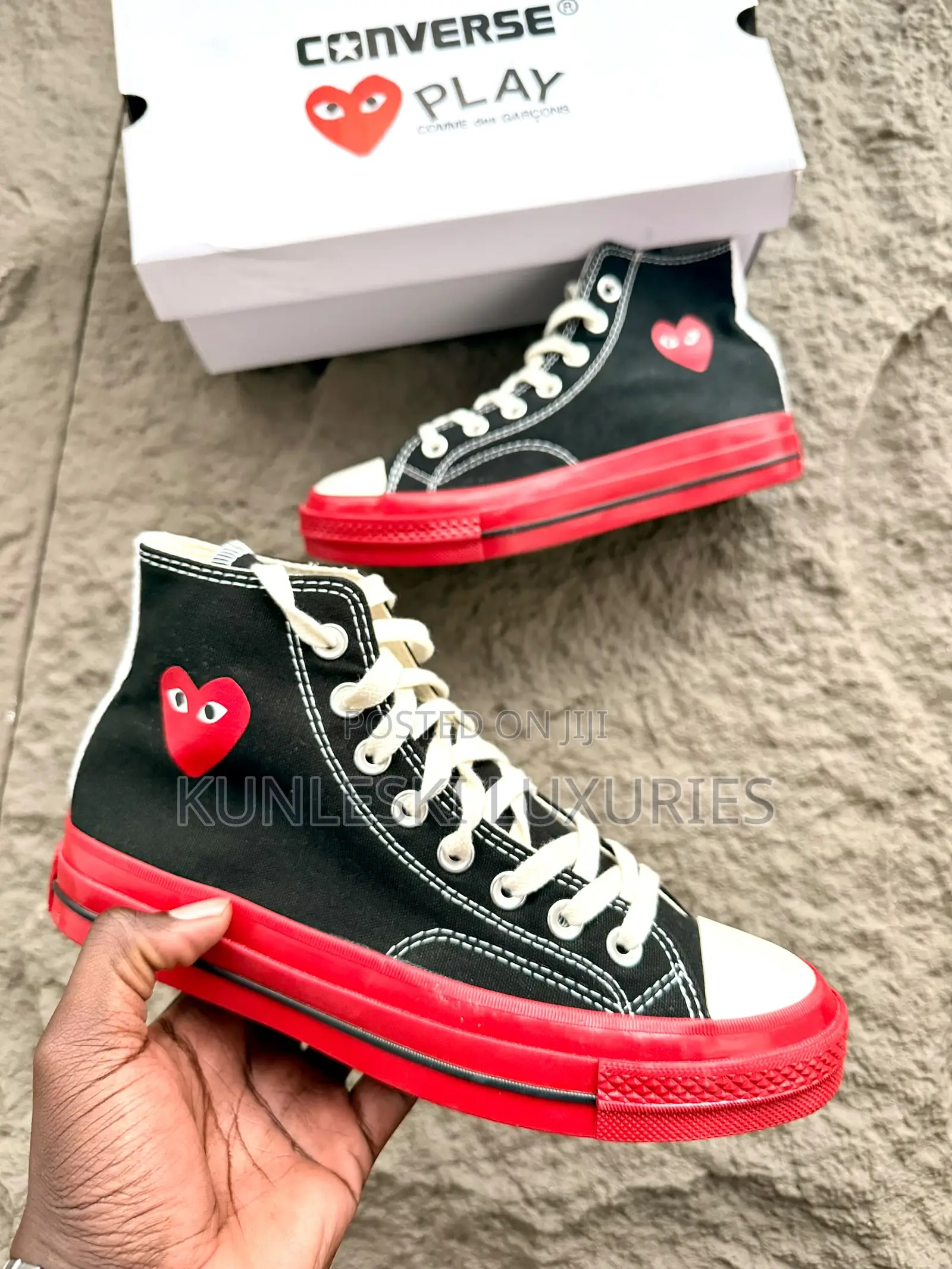 Original CDG X Converse Chuck Taylor High Play Sneakers