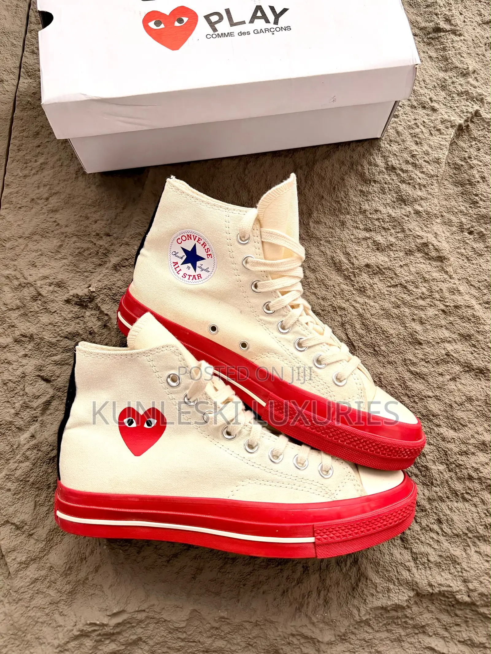 Original CDG X Converse Chuck Taylor High Play Sneakers