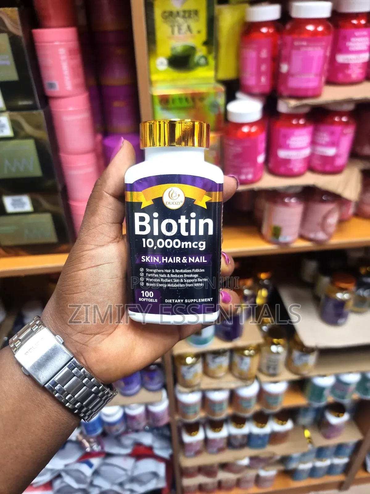 Duozi Biotin 10,000mcg Skin, Hair Nail Support - 100 Softgels