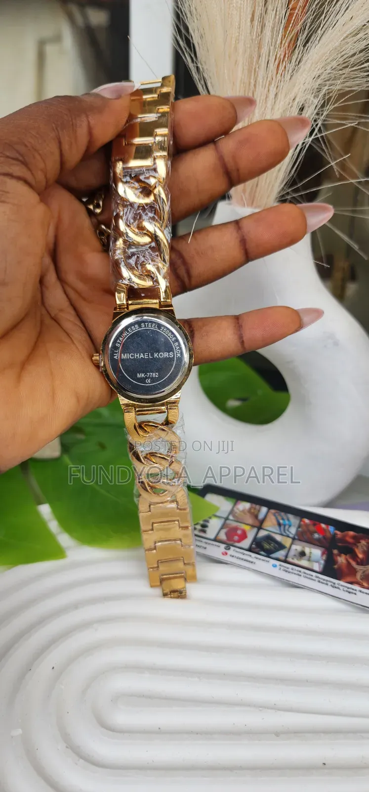 MK Female Cuban Chain Wristwatch