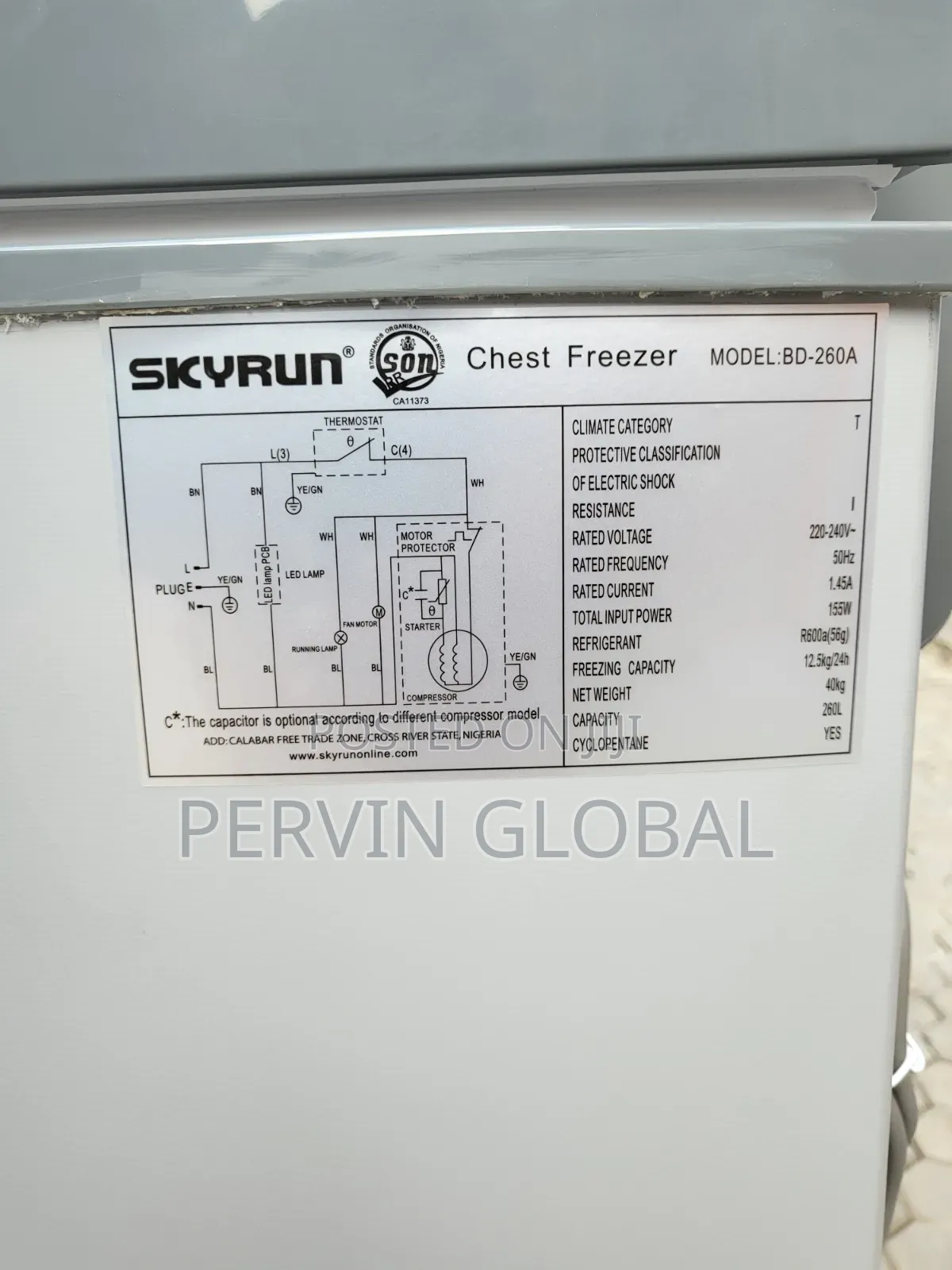 Skyrun Freezer BD260A 260L