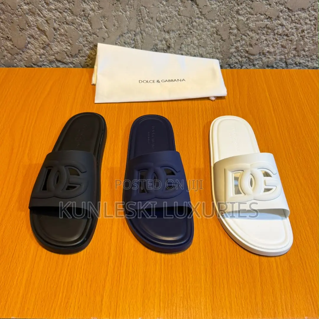 Original Dolce Gabbana Luxury Leather Slippers