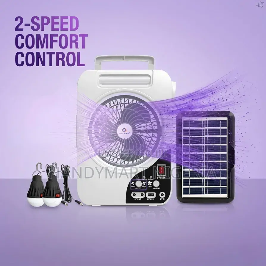 Power EP-306 Rechargeable Solar Fan 25% OFF