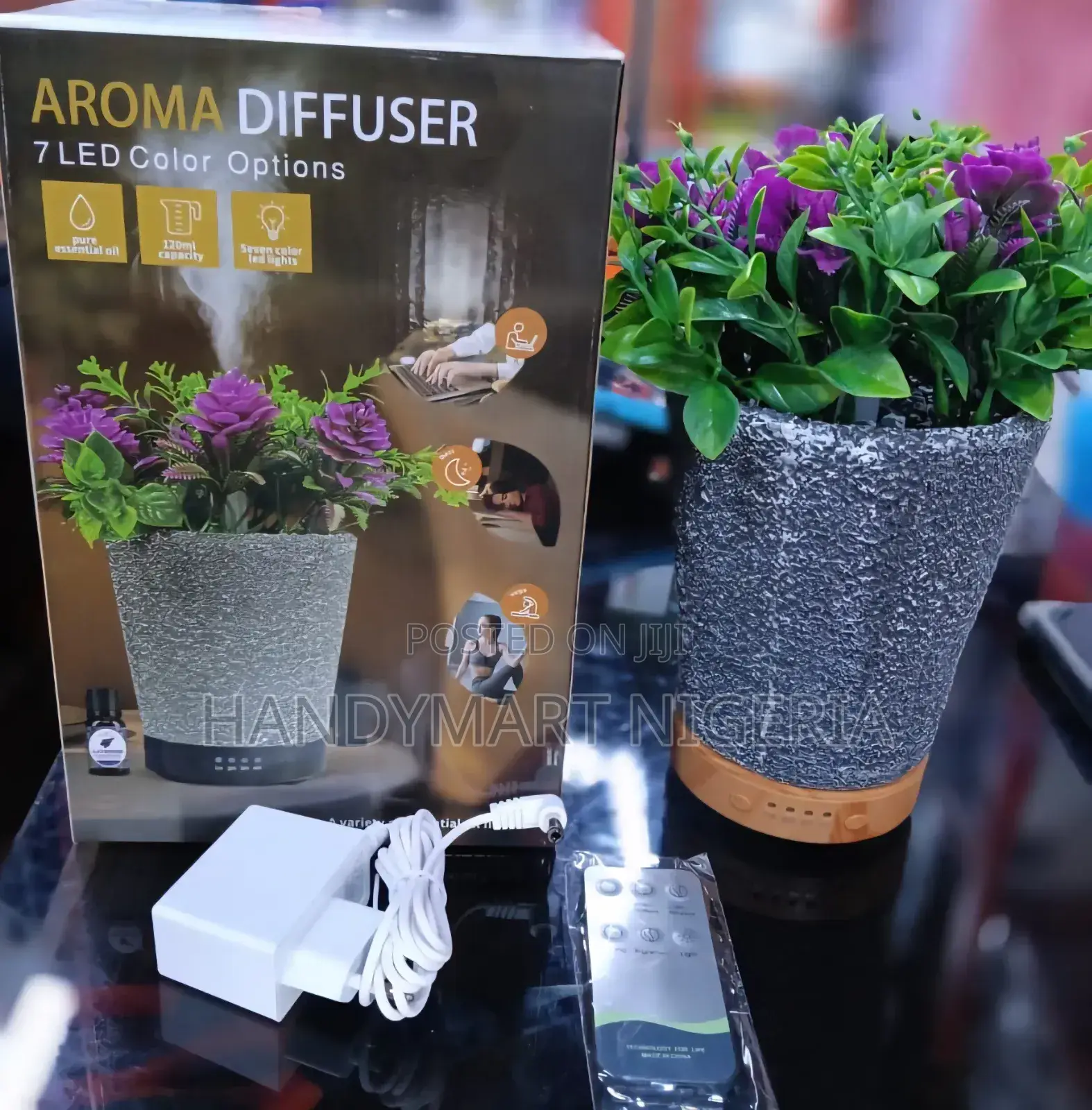 Artificial Flower Pot Aroma Diffuser and Cool Mist Humidifier 15% OFF