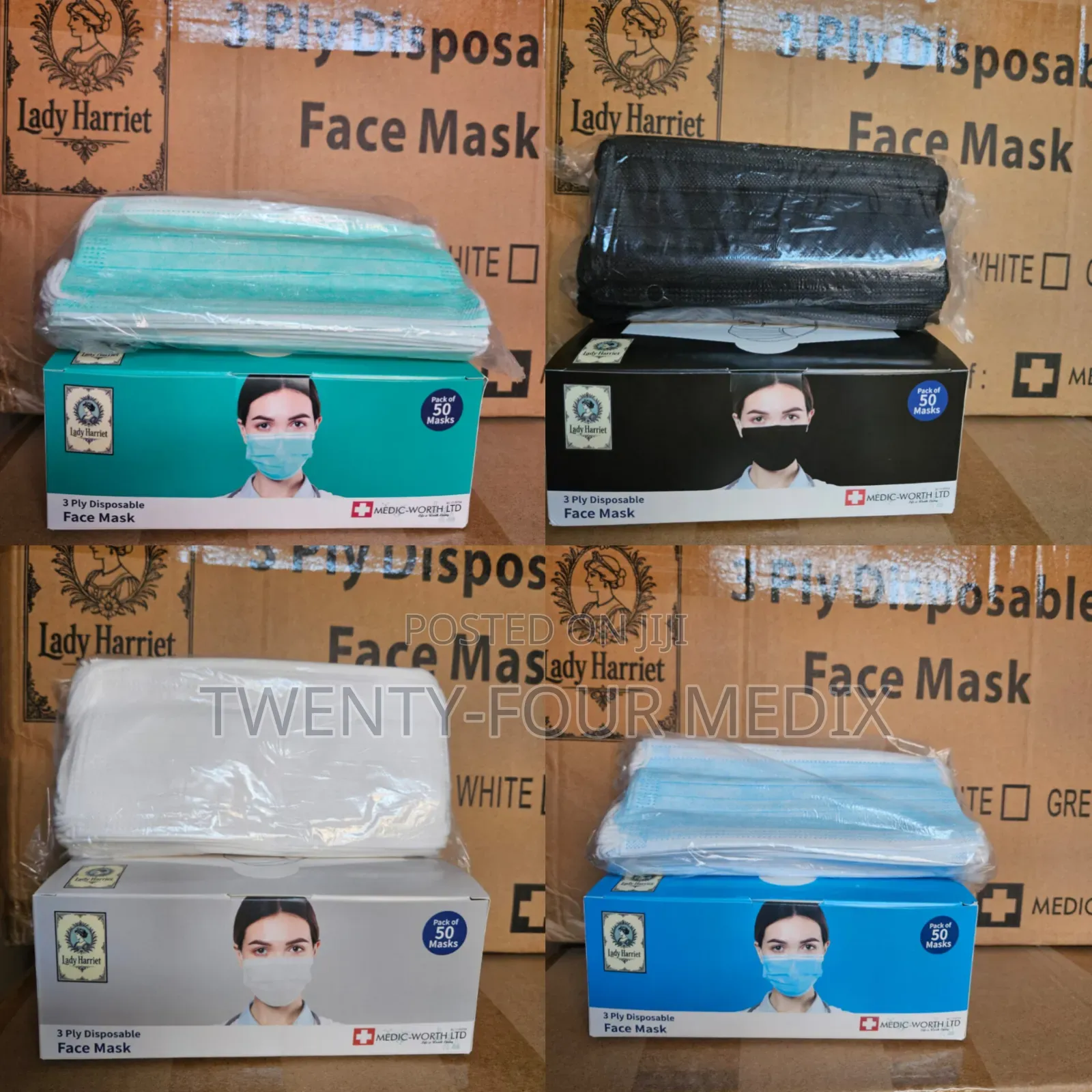 Face Mask (Different Colours) 3 Ply Disposable