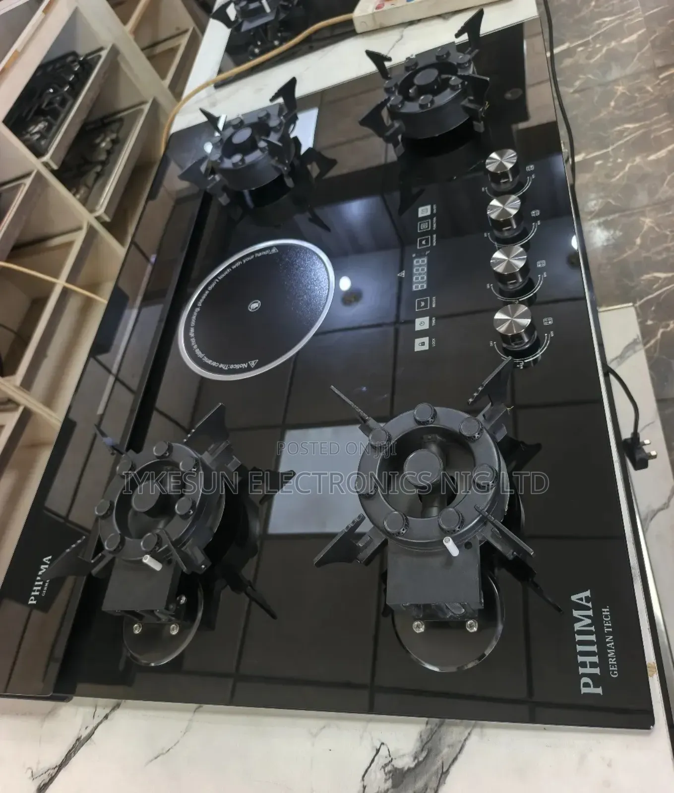 Original PHIIMA Built-in 4+1 Flips Up Gas Electric Cooker HOB Timer
