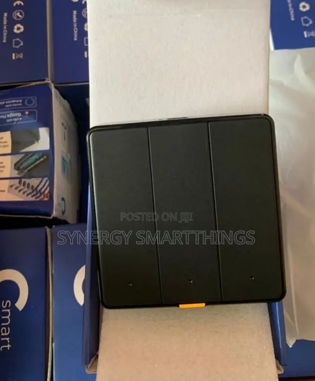 C-Smart Zigbee 3 Gang Button Switch With Alexa- Google Assistant Black