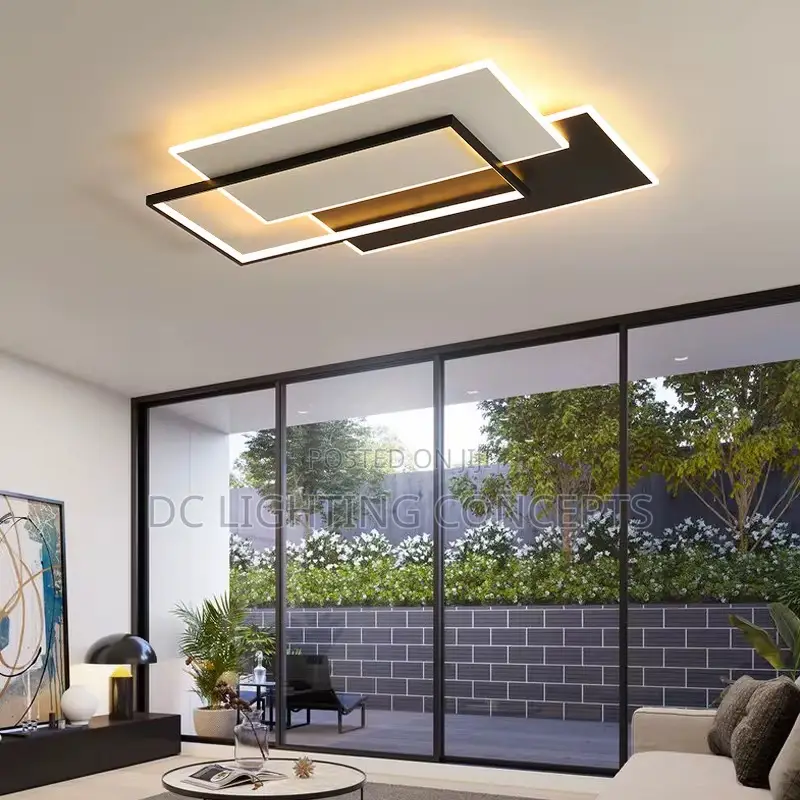 Modern Minimalist LED Ceiling Lamp With Aluminum Base for Living Room.