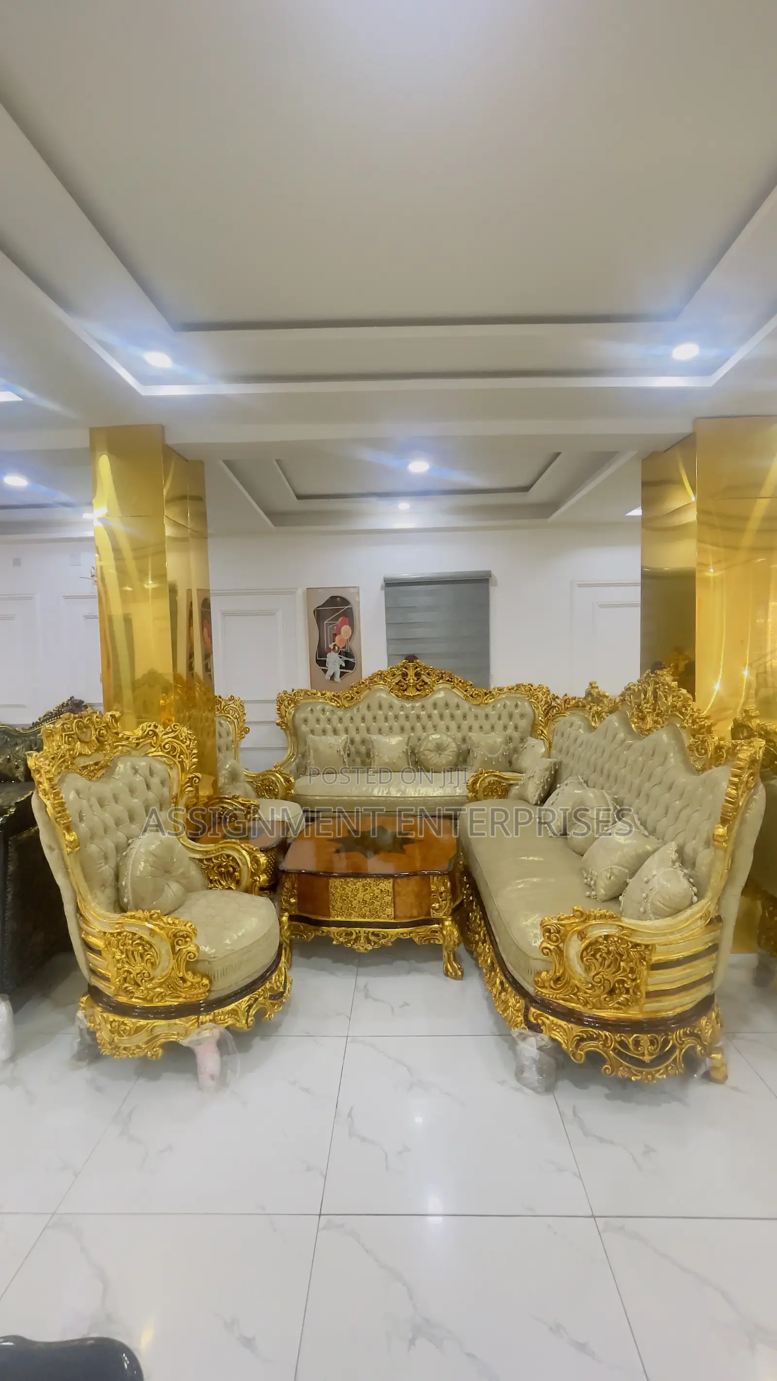 Imperial Royal Palace Gold Luxury Sofa Set (Egyptian Lassic )