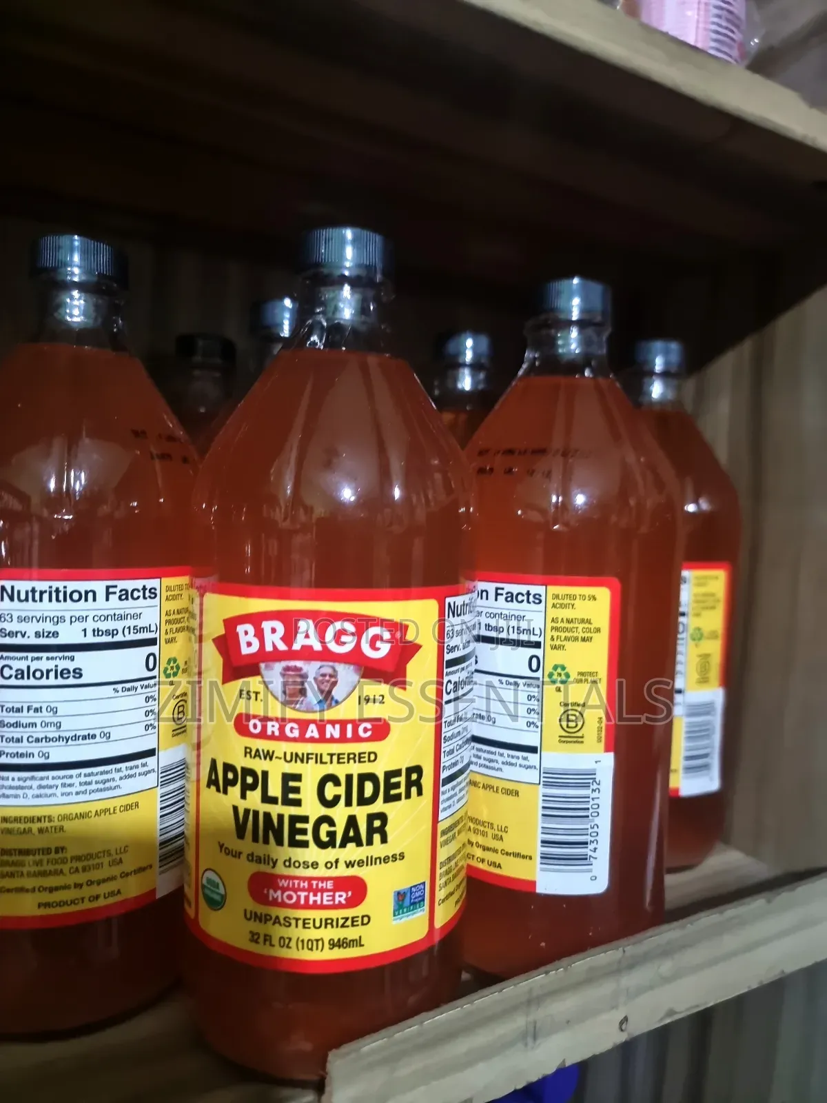 Bragg Organic Apple Cider Vinegar (32 Fl Oz / 946ml)