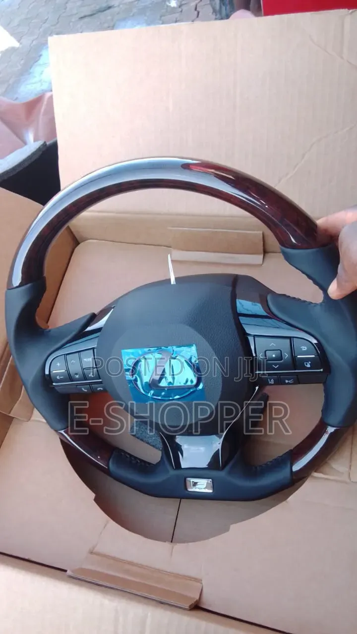 Lexus Wood Grain Black Leather Multifunction Steering Wheel
