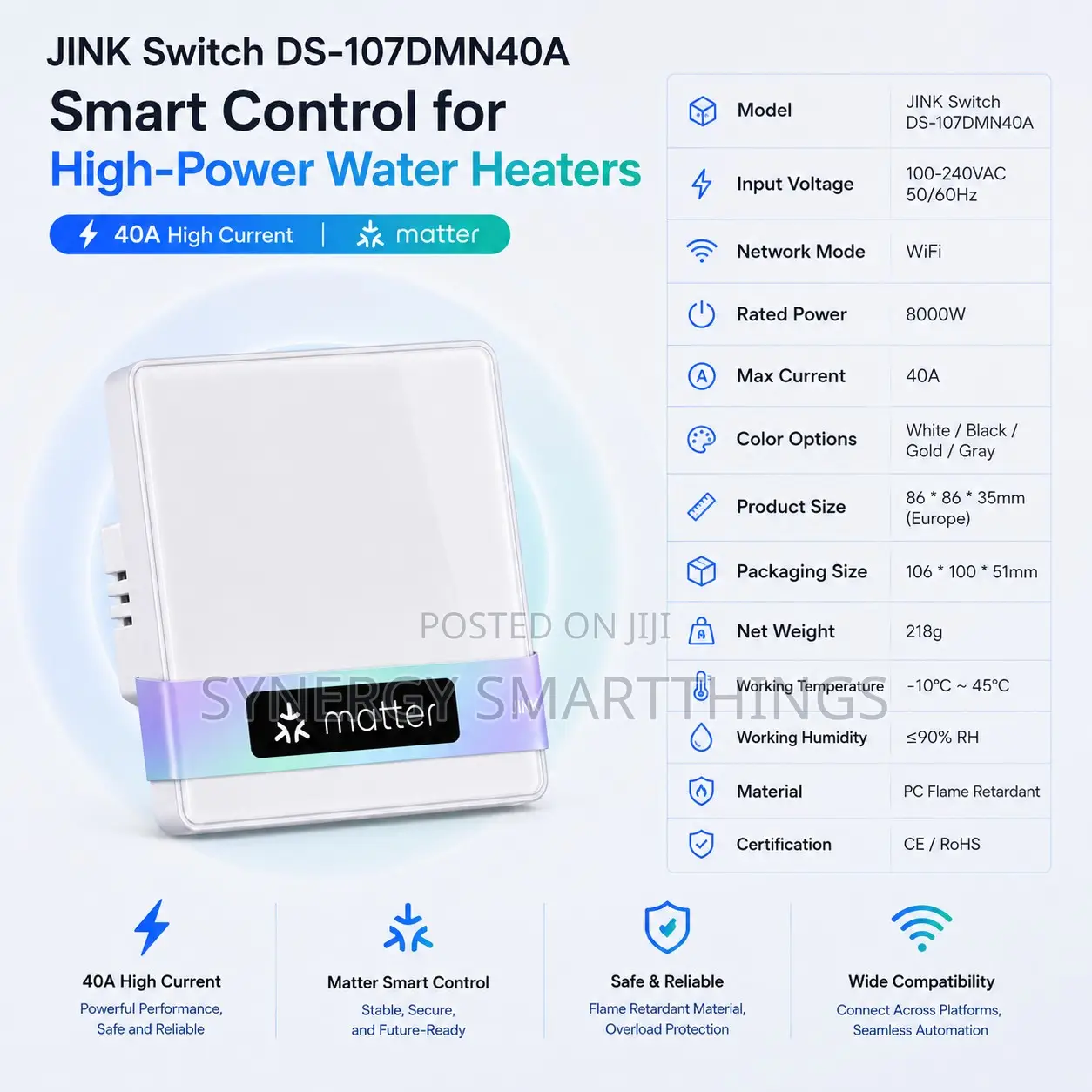 C-Smart Zigbee 1 Gang Button Switch With Alexa- Google Assistant White