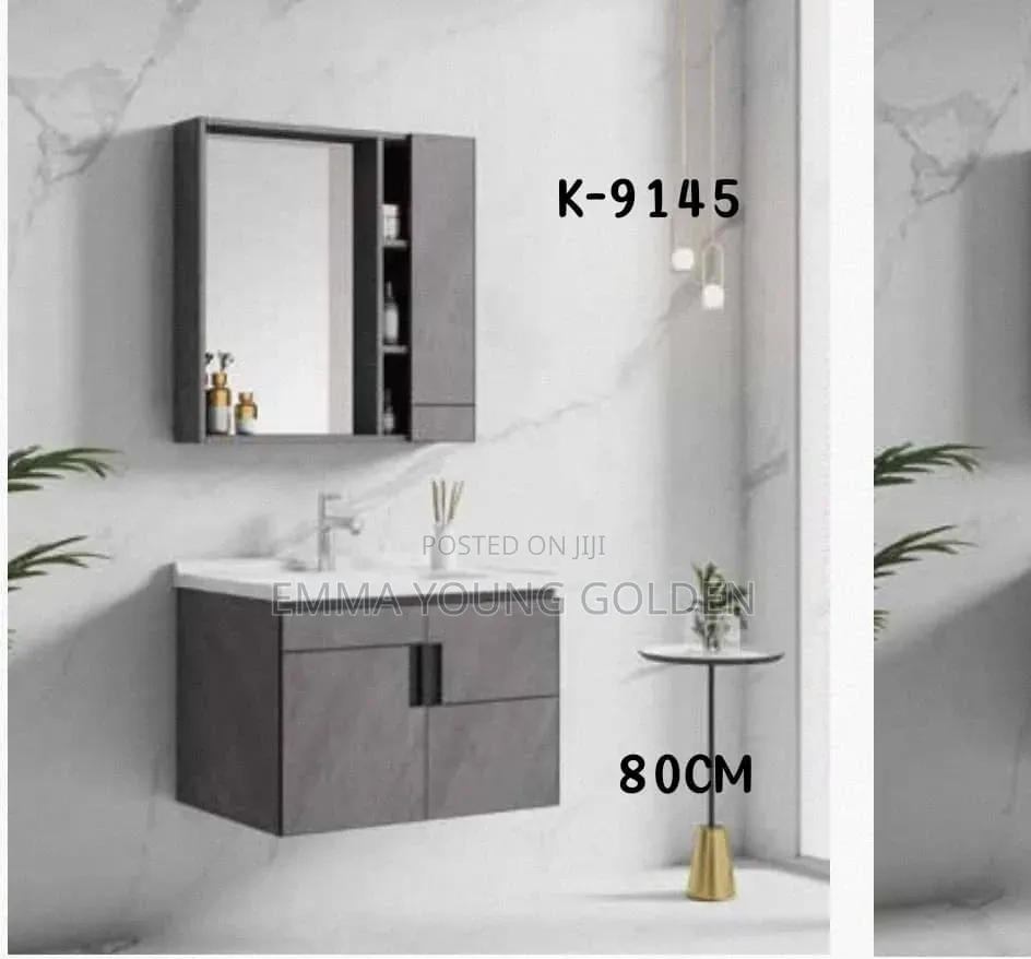 WK Cabinet Washing Hand Basin With LED Light Cabinet Mirror