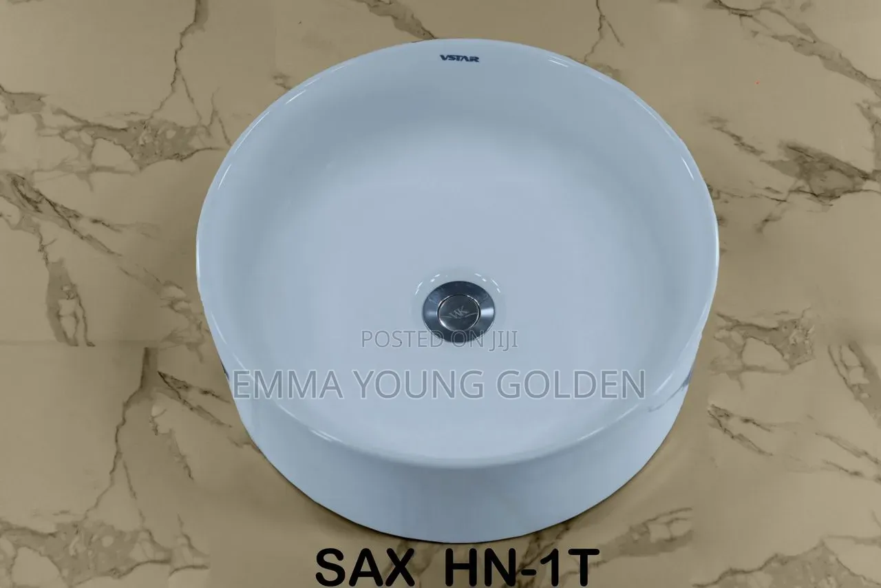 Round Canter Top Ceramic Washing Hand Basin White