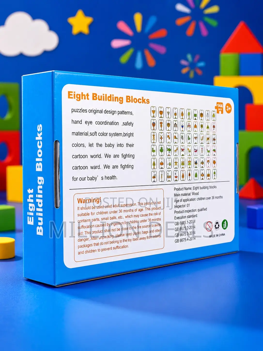 Eight Building Blocks Kids Toy Ages 3+