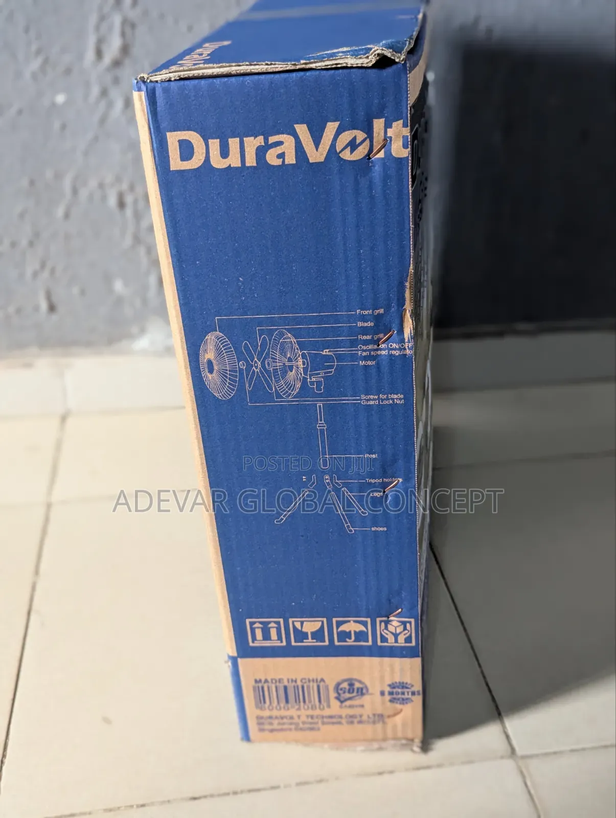 18 Inches Duravolt AC DC Standing Solar Fan - 27w