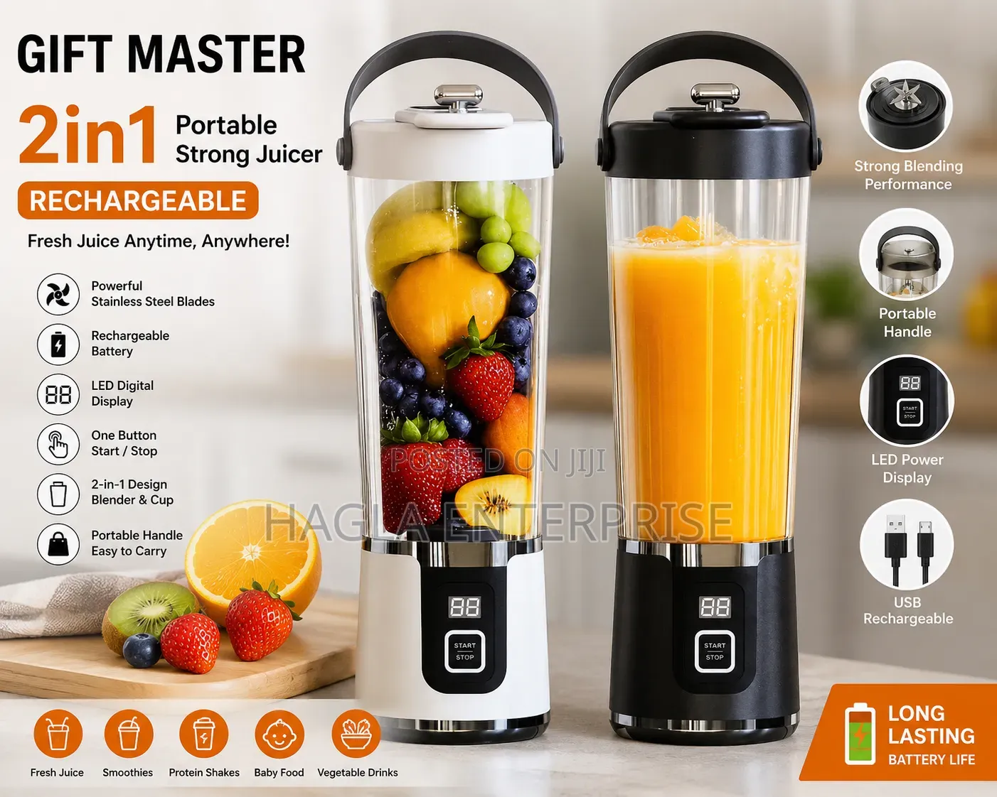 Rechargeable Strong Juicer Blender